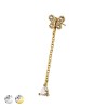 316L SURGICAL STEEL THREADLESS PUSH IN BUTTERFLY TEAR DROP CHAIN CZ TOP PART